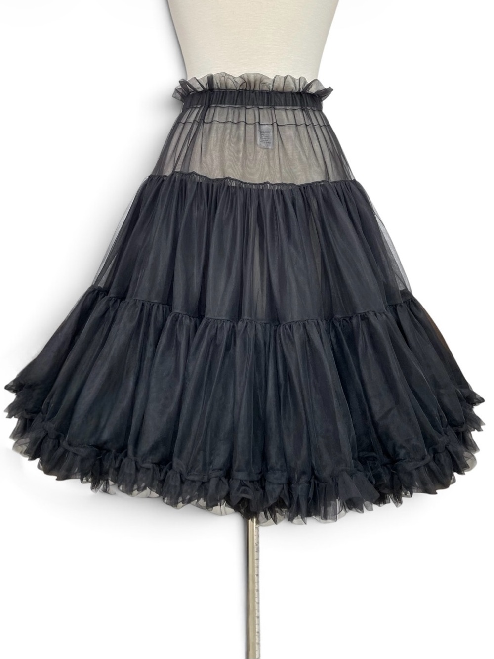 Vtg Malco Modes Black Petticoat Full Tulle Rockabilly Square Dance Underskirt M - Picture 6 of 9